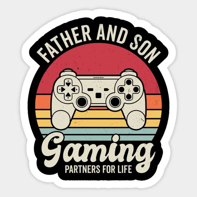 Father and son gaming partners for life Sticker by RusticVintager